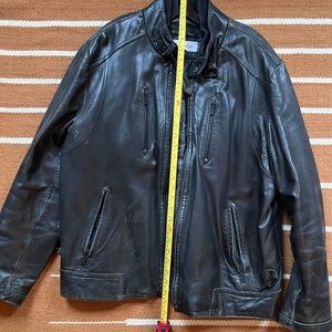 Calvin Klein men’s vintage leather jacket XL Black